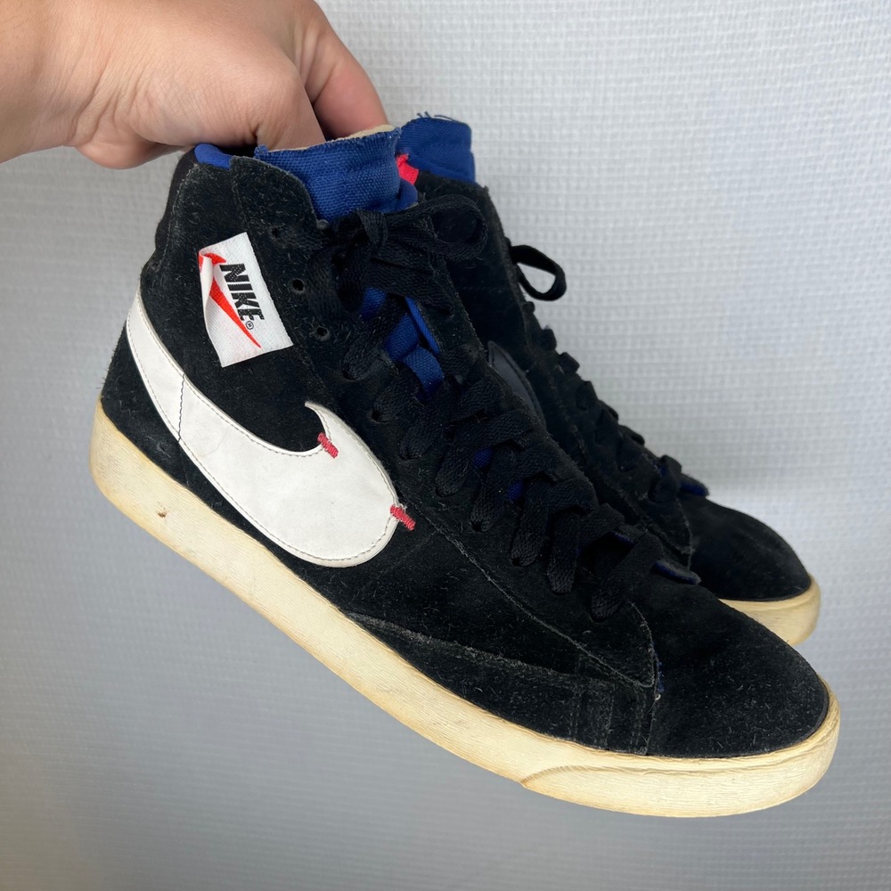 Nike Blazer Mid Rebel Black Summit White Suede High Top BQ4022-005 Womens 11